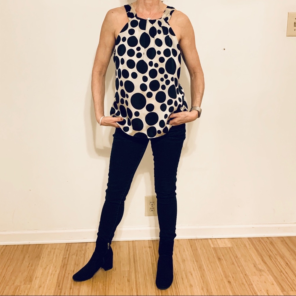 Black and Cream Polka Dot Blouse